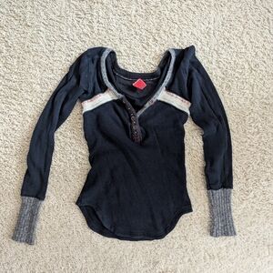 Free People Vintage Henley Top